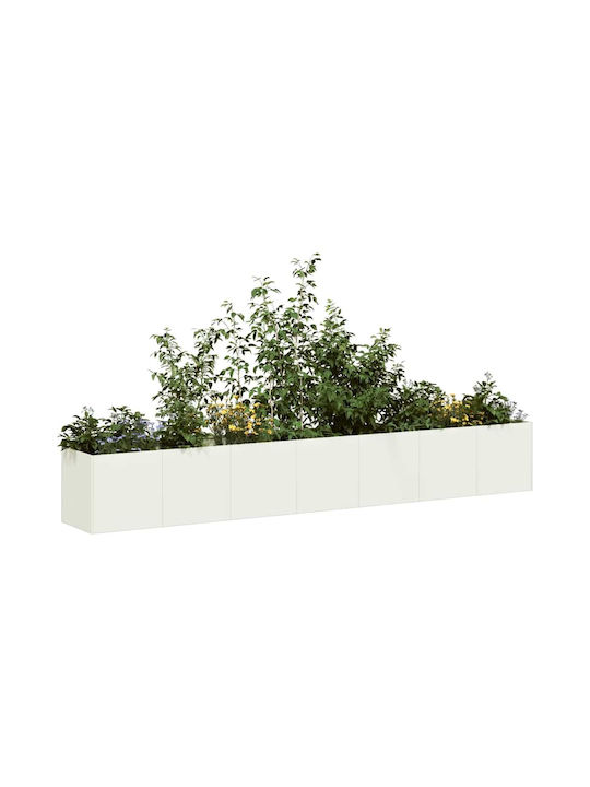 vidaXL Blumenkasten Metallisch White 280x40x40cm.