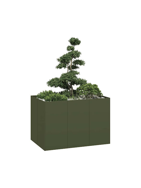 vidaXL Planter Box Metallic Green 120x80x80cm.