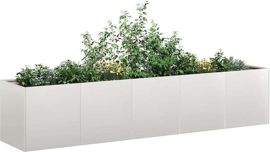 vidaXL Planter Box Metal Silver 200x40x40cm.