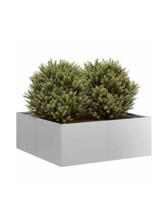 vidaXL Кутия за саксии Метал Silver 80x80x30см.
