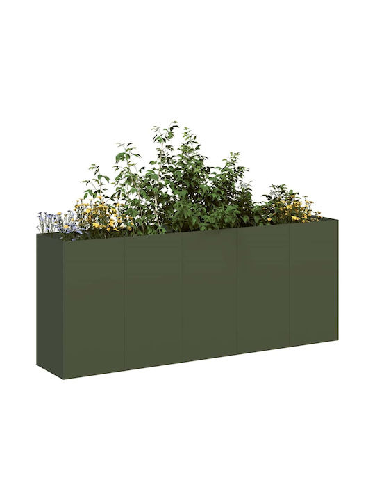 vidaXL Planter Box Metal Verde 200x40x80cm.