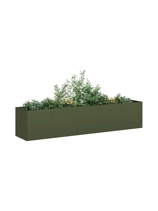 vidaXL Planter Box Metal Verde 200x40x40cm.