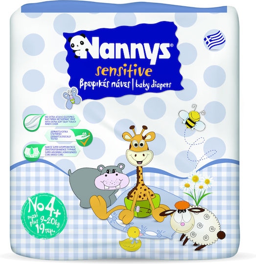 Nannys Πάνες με Αυτοκόλλητο Sensitive No. 4+ για 9-20kg 19τμχ