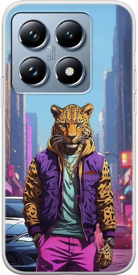 Street Animals Leopard Xiaomi 14t Pro 5g Flexible Tpu Διάφανη Σιλικόνη