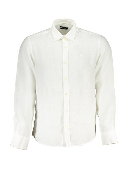 North Sails Μακρυμάνικo Λινό Πουκάμισο White
