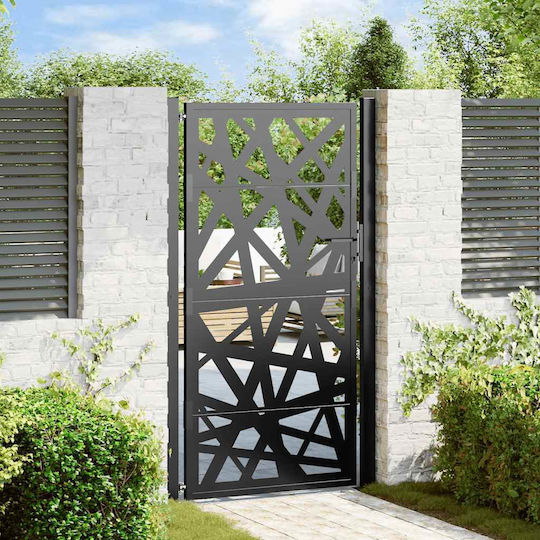 Vidaxl Πύλη Κήπου Μαύρη 105x180 Cm Ατσάλινη Ελαφριά Σχεδίαση Μαύρο