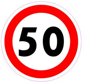 Idealstore Reflective Speed Limit Sign 50 Km H
