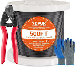 Vevor Καλώδιο Ανοξείδωτο T316 1/8" 7x7 500 Ft Κάγκελα Fhgssfh31618gciqiv0 Vevor Καλώδιο Ανοξείδωτο T316 1/8" 7x7 500 Ft Κάγκελα Fhgssfh31618gciqiv0