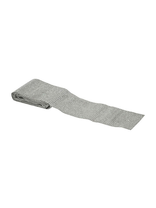 Inart Christmas Tablecloth Runner Silver L180xW12cm.