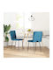 Dining Room Velvet Chair Blue 45x54x83cm 2pcs