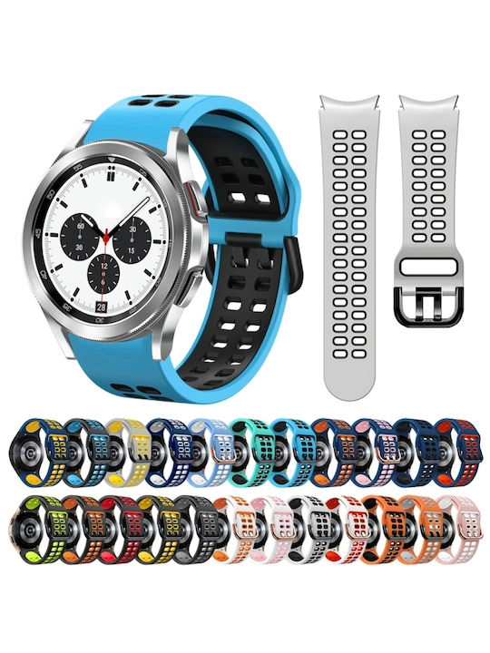 Samsung Galaxy Watch 4 Classic 42mm 20mm Breathable Two-Color Silicone Watch Strap Gray+Yellow