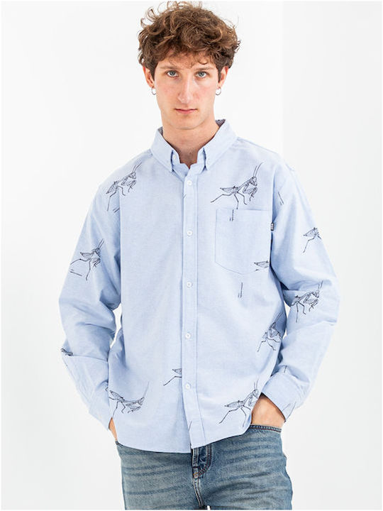 HUF Mantis Long-sleeved Cotton Shirt Light Blue