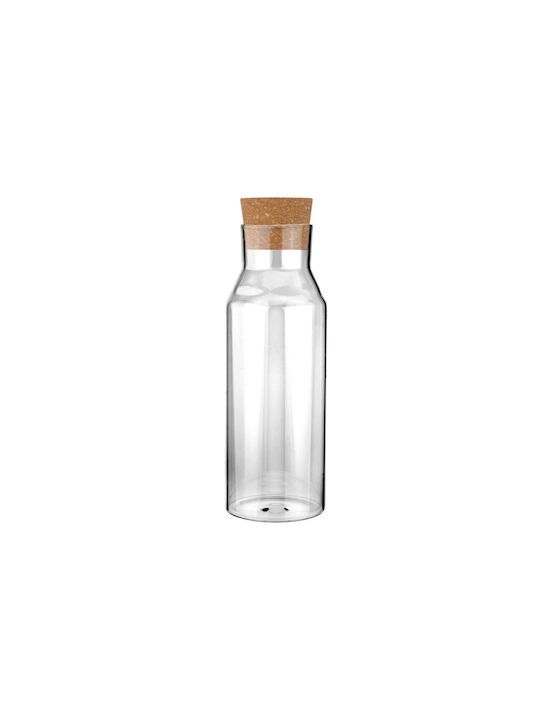 Estia Бутилка за Вода Стъклена с Корк Прозрачна 1200ml