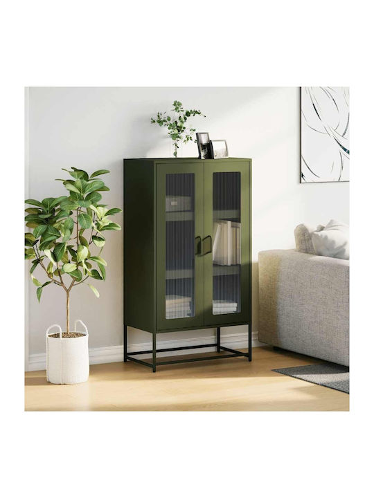 Sideboard made of Metal Olive Green 68x39x123cm