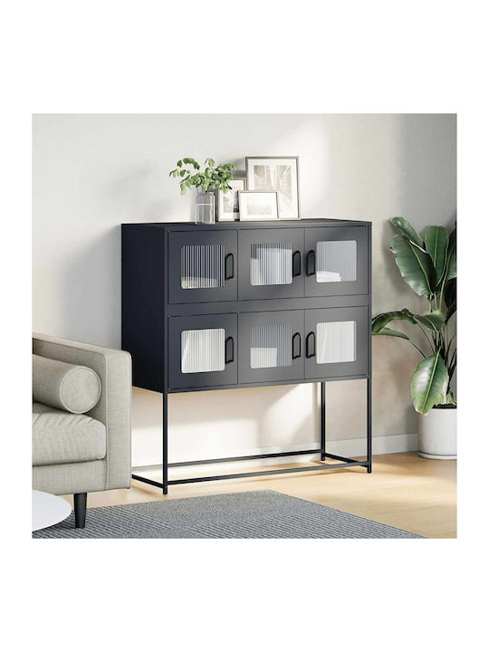 Sideboard Cabinet made of Metal Charcoal 100.5x...