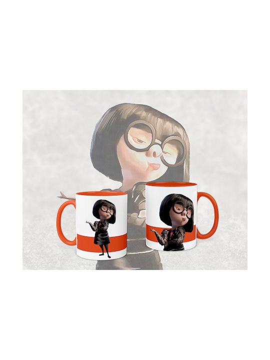 Ceramic Orange Mug 330ml Design Edna Mode The Mug Is Gift Packaged