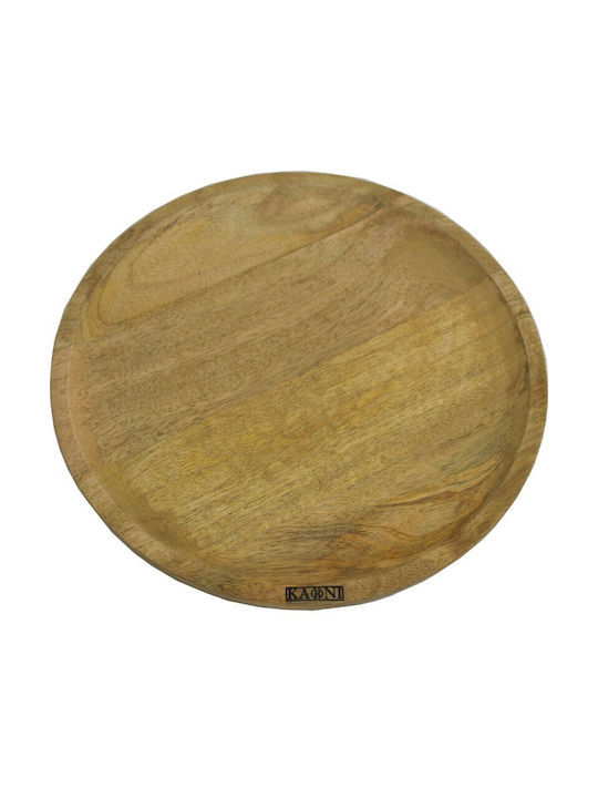 Nakaro Wood Чиния Плитко Дърво Кафяв с Диаметър 33см