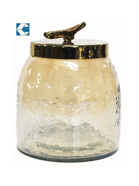 Galifas Glass Sweet Jar with Lid Honey 13x13x14cm