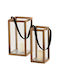 HomeMarkt Laterne Glas Beige 21x21x40cm 1Stück