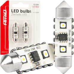 AMiO Λάμπες Αυτοκινήτου C5W Canbus LED 5500K Ψυ...
