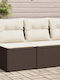 Two-Seater Outdoor Sofa Rattan with Cushions 55x55x69cm