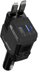 Andowl Qc799 4in1 Car Charger Car Charger with Port 1xType-C and Cable Lightning / Type-C