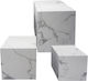 Holz-Displayständer-Set/3 Marmorwürfel L:50x50x50 M:40x40x40 S:33x33x33cm 1/kib