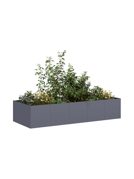 vidaXL Blumenkasten Metallisch Charcoal 200x80x...