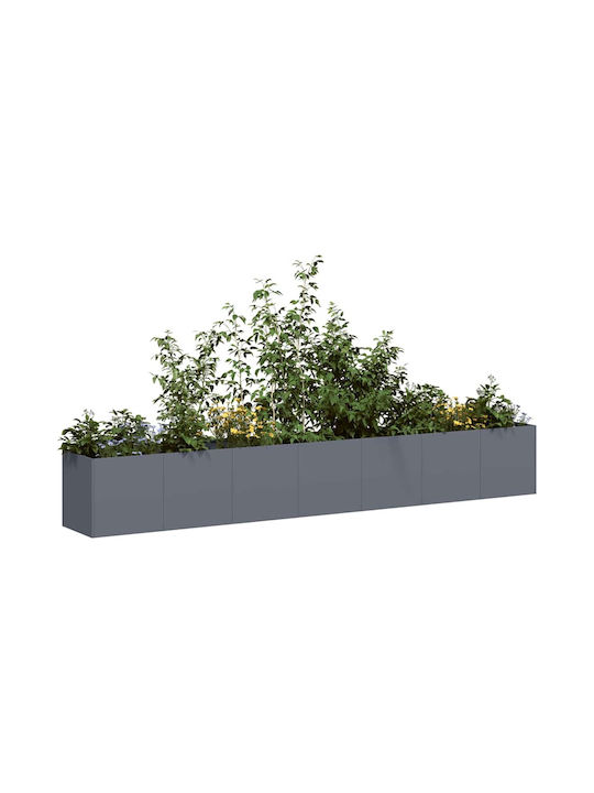 vidaXL Blumenkasten Metallisch Charcoal 280x40x...
