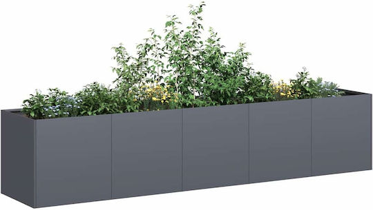 vidaXL Planter Box Metal Cărbune de lemn 200x40x40cm.