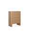 Wooden Chest of Drawers Natural 76x40x100cm