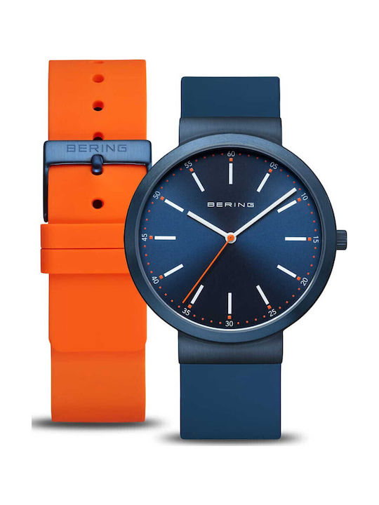 Bering Time Uhr Batterie mit Kautschukarmband