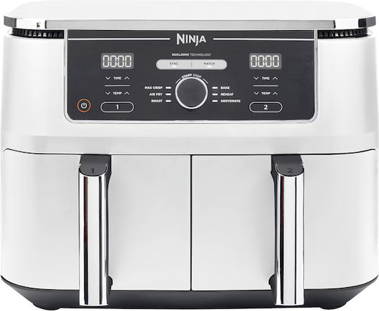 Ninja Foodi Air Fryer with Double Detachable Bucket 9.5lt White