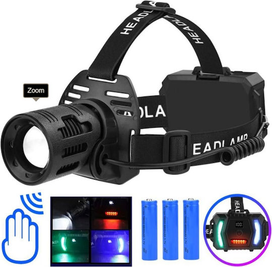 Rechargeable Headlamp LED with Maximum Brightness 1000lm Multicolour