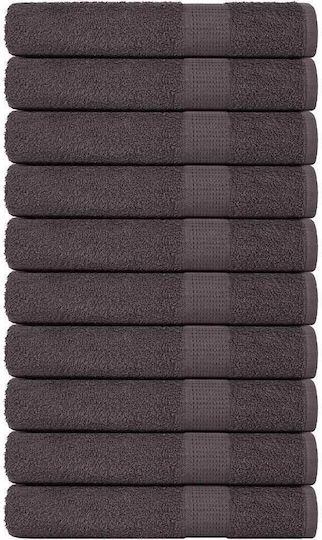 vidaXL Set 10 Hotel Pool and Beach Towels 200x80 cm Charcoal