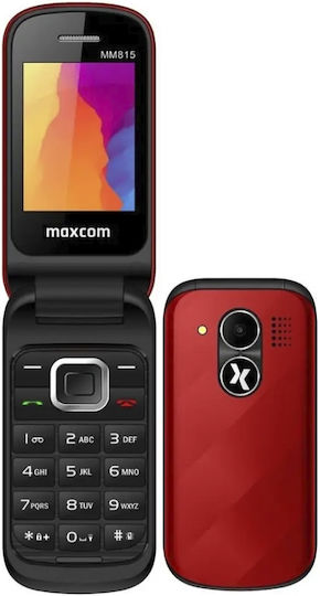 MaxCom MM815 Dual SIM Мобилен Телефон с Големи Бутоните Червен