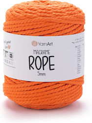 Yarnart Macrame Rope 5mm 800 Неоново оранжево