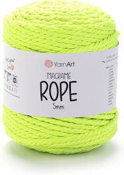 Yarnart Macrame Въже 5мм 801 Жълто Неон