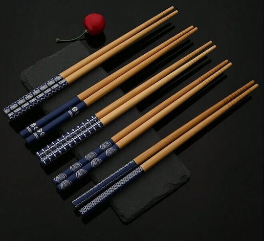 5 Χ Σετ Chopsticks Ξύλινα Spices Bazaar