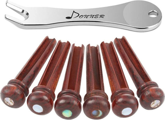 Donner Ec-2014 Holz-Brückenstifte Akustikgitarren-Set