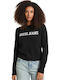 Women's Long Sleeve Cotton Sweater Jet Black
