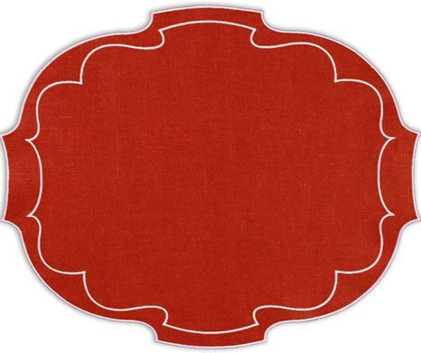 La Gallina Matta Fabric Placemats Red 43x43cm 4pcs