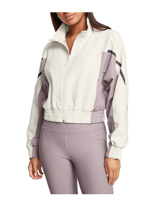 Crop Γυναικείο Μπουφάν για Χειμώνα White, Black