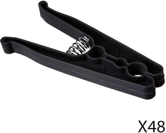5Five Clothespins made of Plastic 48pcs Black