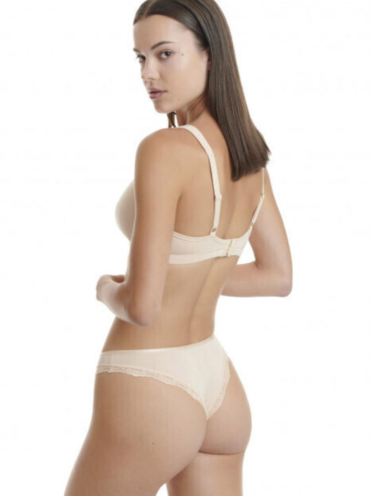 Walk Bamboo Femei Brazilia 2Pack cu Dantelă Beige