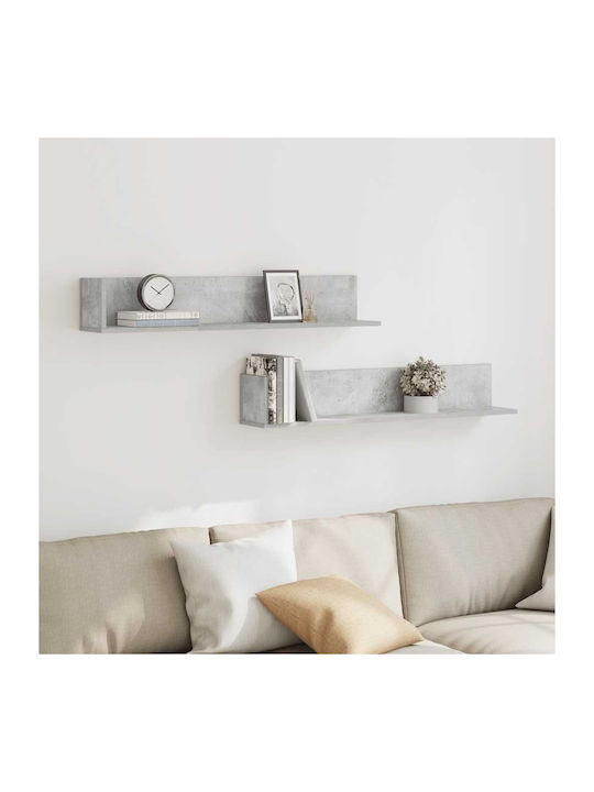 Wall Shelves Gray 2 Pieces 100x16.5x16.5 cm