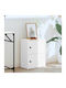 Living Room Display Cabinet Made of White Particle Board 40x24x52cm