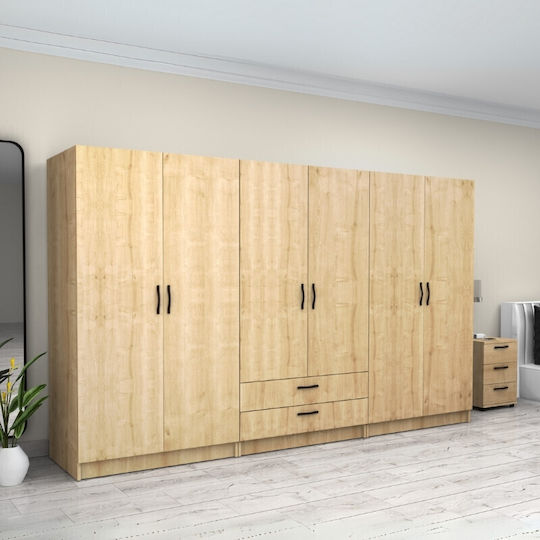 Шест врати Victoria 300x60x181см Natural Beech