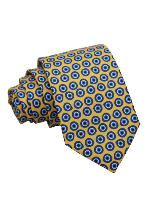 Yellow Blue Eye Tie 7.5cm