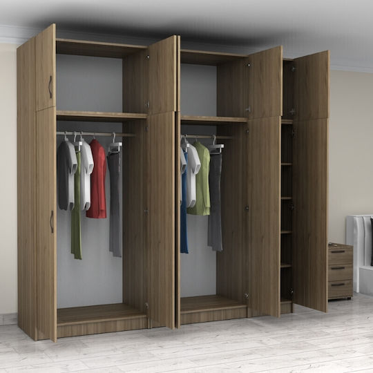 Cinci uși cu Spațiu de Depozitare Victoria 250x60x240cm Nuci Cinci uși cu Spațiu de Depozitare Victoria 250x60x240cm Nuci